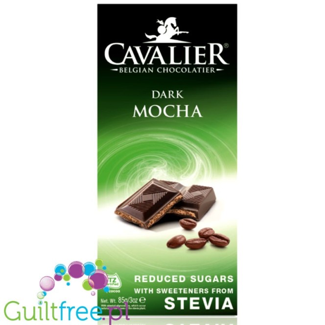 Cavalier Stevia Dark Chocolate Mocha - no sugar added dark chocolate with coffee filling