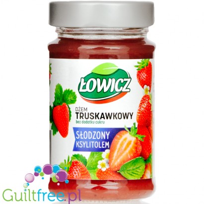 Łowicz sugar free strawberry spread sweetened with xylitol