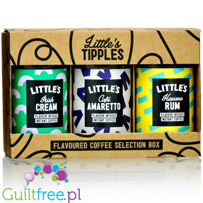 Little's Café Tipples Selection Box - liofilizowana, aromatyzowana kawa instant, zestaw prezentowy 3 x 50g