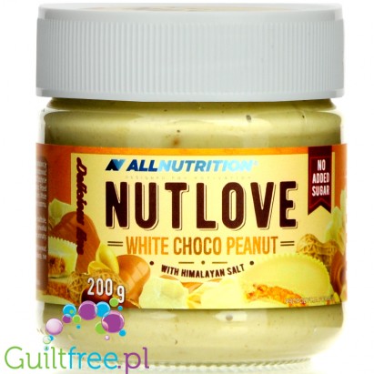 AllNutrition NUTLOVE White Choco Peanut 200g - krem mleczno-orzechowy bez dodatku cukru z solą himalajską