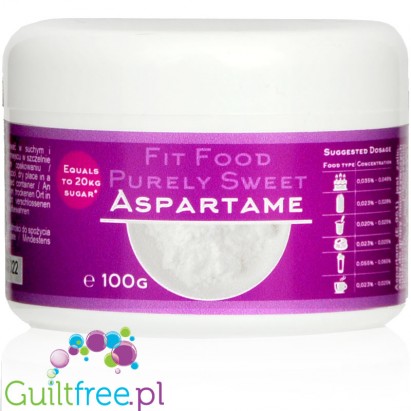 FitFood Purely Sweet Aspartame 100g, 100% pure aspartame E951