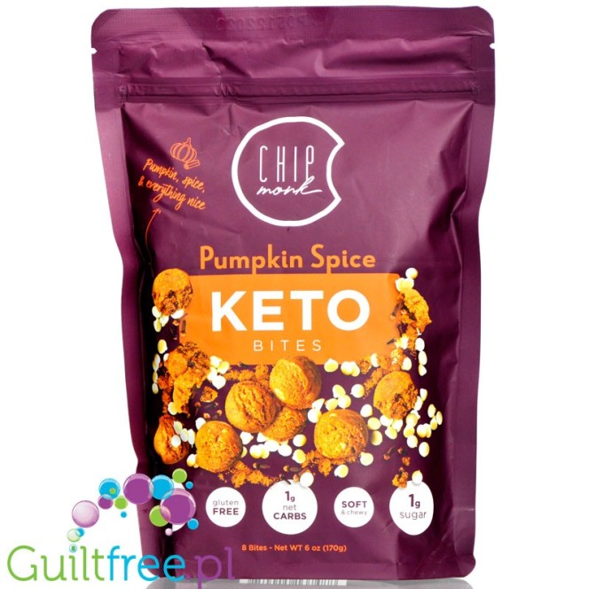 ChipMonk Keto Bites, Pumpkin Spice  - keto przekąska bez cukru z masła słonecznikowego