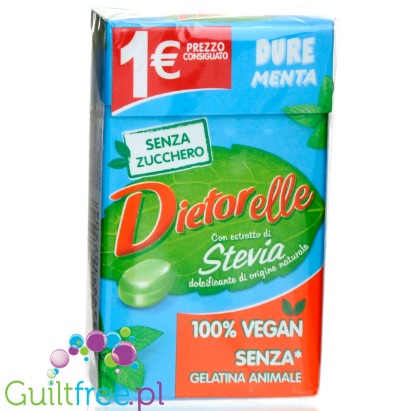 Dietorelle Stevia Dure Menta BOX - wegańskie nadziewane cukierki ze stewią o smaku miętowym