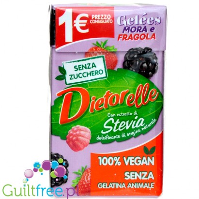 Dietorelle Gelées Stevia Mora & Fragola vegan sugar free jellies, Raspberry, Blackberry & Cherry