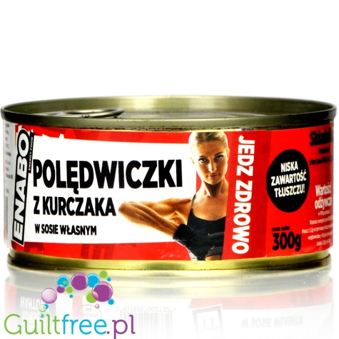 ENABO Polędwiczki z kurczaka w sosie własnym 63g białka, puszka 300g