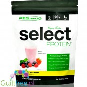 PES Select Protein Vegan, Wild Berry 5 serv - wegańska odżywka proteinowa bez soi i cukru, 20g białka & 100kcal