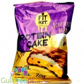 FitKit Protein Cake Ramovaya Baba - grube ciastko proteinowe z nadzieniem soufflé w polewie czekoladowej bez cukru