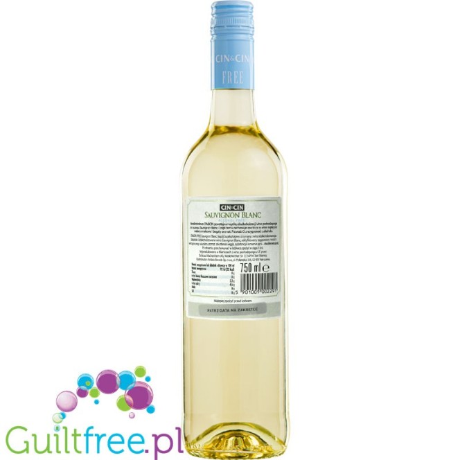 CIN&CIN Free Sauvignon Blanc - bezalkoholowe białe wino półwytrawne 22kcal