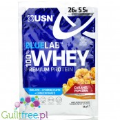 USN Blue Lab Whey Caramel Popcorn protein powder 34g