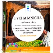 Pycha Mnicha bezcukrowe karmelki z 12 polskich ziół i owoców o smaku cytrynowym z witaminą C