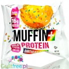 Bake City Protein Muffin Birthday Cake -  wielki muffin proteinowy 16g białka, z posypką tortową