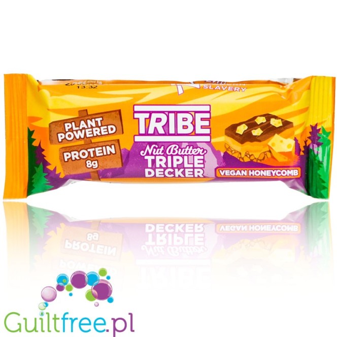 Tribe Triple Honeycomb – wegański proteinowy baton bez glutenu o smaku karmelu miodowego