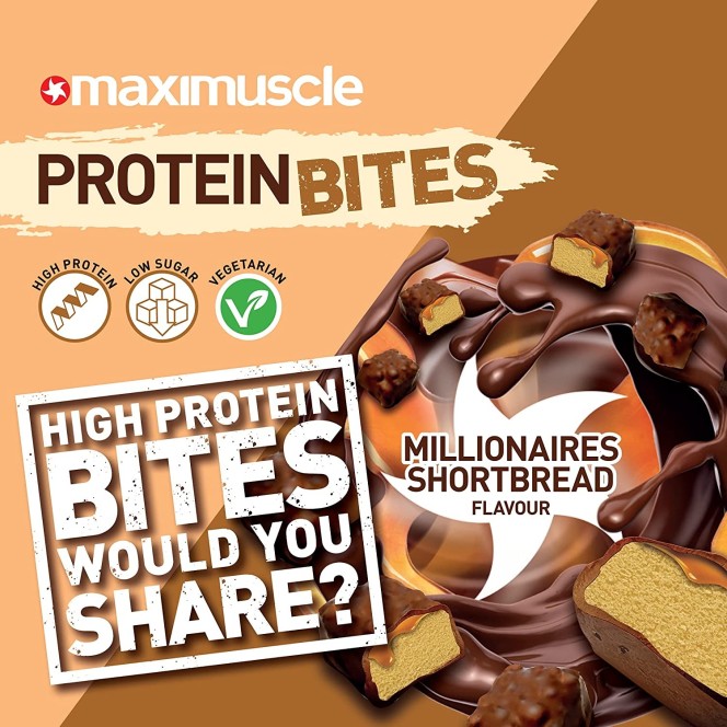 Maximuscle Protein Bites Caramel Millionaires - pralinki proteinowe 20g białka w 190kcal