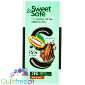 Sweet & Safe Super Stevia Chocolate - czekolada bez cukru 75% kakao