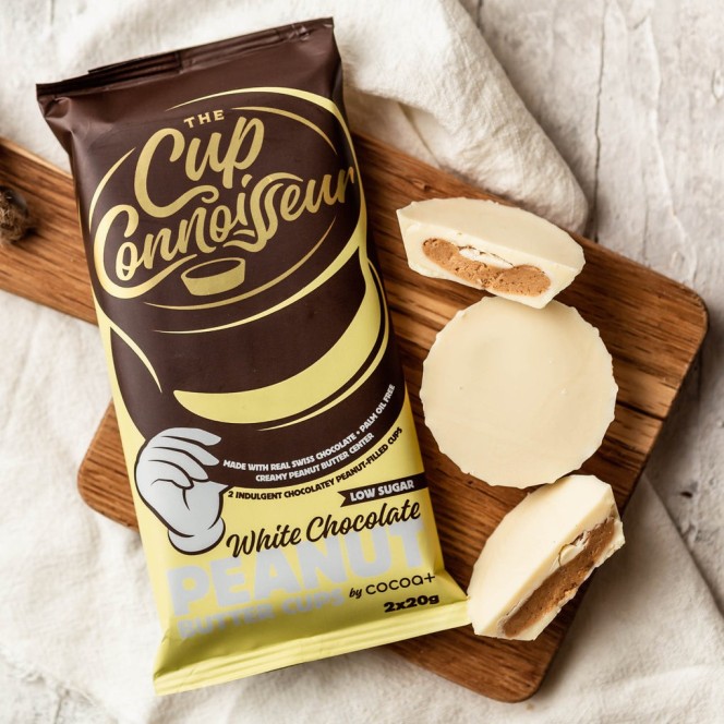Cocoa + Cup Connoisseur Low Sugar PB Cup, White Chocolate & Peanut Butter
