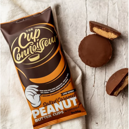 Cocoa + Cup Connoisseur Low Sugar PB Cup, Salted Caramel Peanut Butter