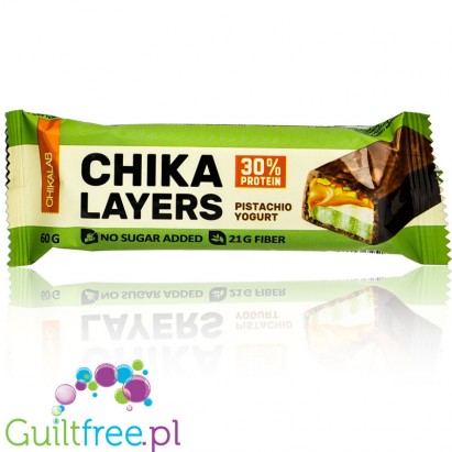 Bombbar Chikalab Chika Layers Pistachio Yogurt  sugar free protein bar 21g fiber