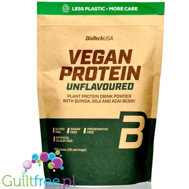 Biotech USA Vegan Protein Unflavoured wegańska odżywka białkowa bezsmakowa, bez słodzików i aromatów