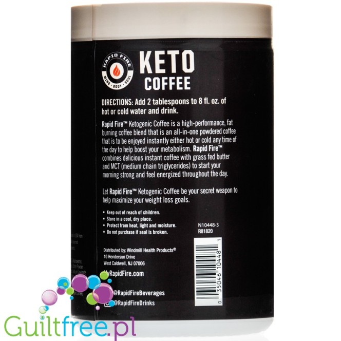 Rapid Fire  Keto Coffee, Original Blend, Instant Medium Roast