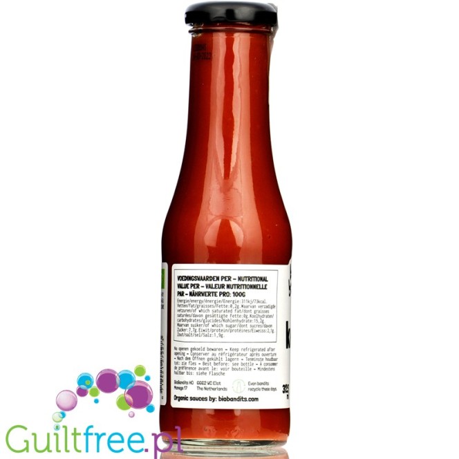 Bio Bandits Organic Ketchup - no added sugar, low calorie ketchup without sweeteners