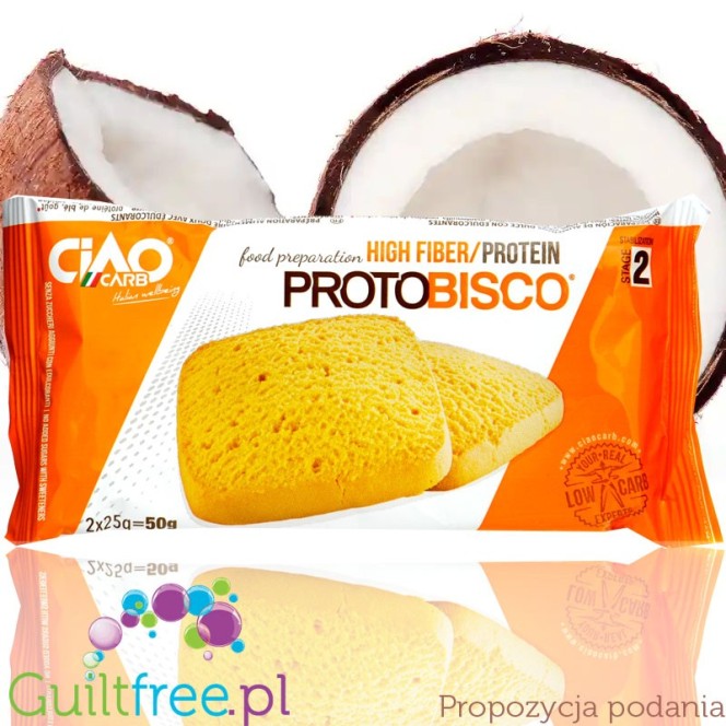 Protobisco Stage 2 Coconut high fiber, calorie reducedno sugar added cookies