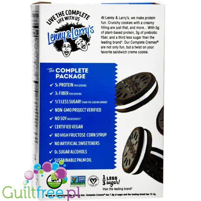 Lenny & Larry´s The Complete Cremes Chocolate vegan protein cookies 30% less sugar