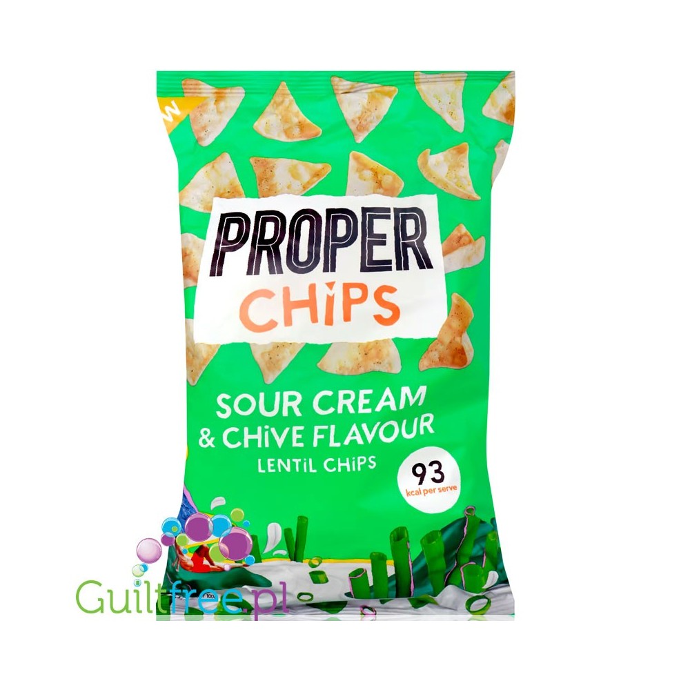 PROPERCHIPS Sour Cream & Chive Flavour Lentil Chips 85g - GUILTFREE.PL