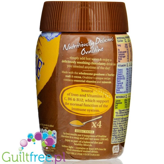 Ovaltine Chocolate Light Drink  - niskotłuszczowa czekoladowa kawa zbożowa z witaminami i minerałami