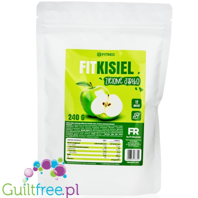 FitRec Kisel Jelly Green Apple, sugar free kissel dessert jelly mix