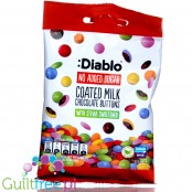 Diablo Milk Chocolate Buttons - coated chocolate dragees without added sugar with stevia