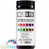 BeKeto Ketone Glucose Test Strips 100szt - ketonowe testy paskowe do monitorowania ciał ketonowych i glukozy