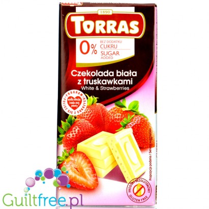 Torras White chocolate with strawberries no suggars added