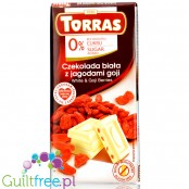 Torras White & Goji - biała czekolada z jagodami goji bez cukru