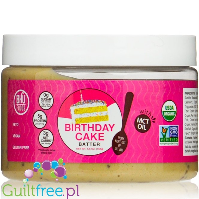 Bhu Foods Keto Cookie Dough, Birthday Cake 5.5 oz