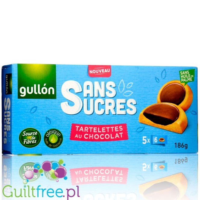 Gullón Tartelettes au Chocolat  cookies with sugar free dark chocolate, box 150g