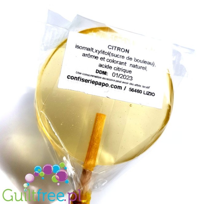 Confiserie Papo Citron - big, craft lollipop with xylitol, sugar free