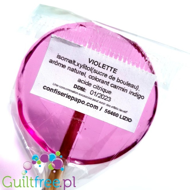 Confiserie Papo Violette - big, craft lollipop with xylitol, sugar free