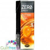 Zero butter candies with sweeteners - buttermilk sweet sugar-based caramels, containing sweeteners