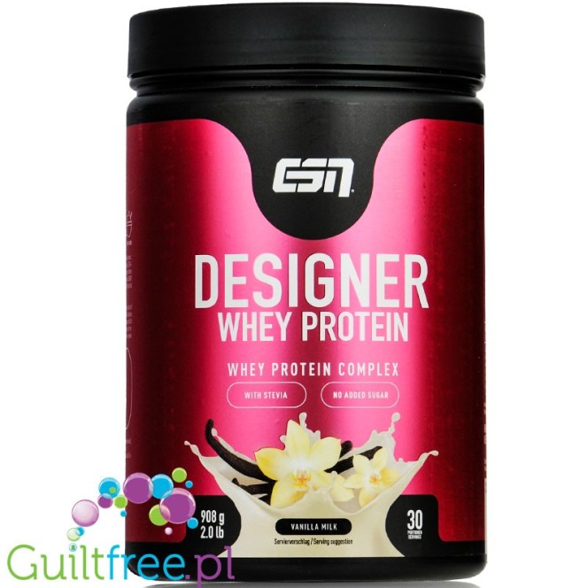 ESN Designer Whey Vanilla Milk 0,9kg - WPI, WPH i WPC, smak Waniliowo-Mleczny