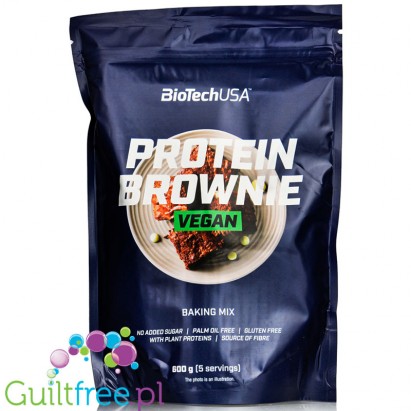 Biotech Protein Brownie Vegan - mieszanka do wypieku białkoweo ciasta czekoladowego bez dodatku cukru