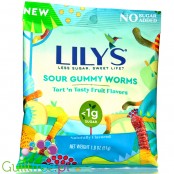 Lily's Sweets No Sugar Added Gummy Worms - keto żujki-żmijki, żelki bez cukru ze stewią