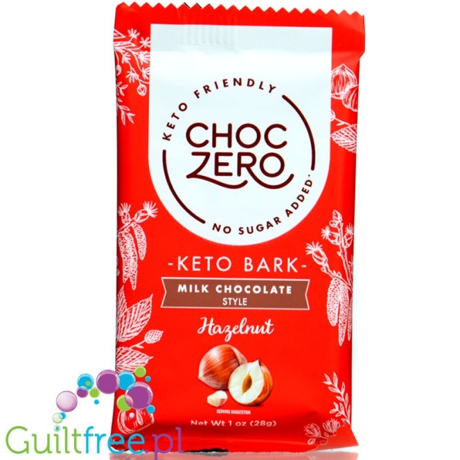 Choc Zero Keto Bark, Milk Chocolate & Hazelnuts