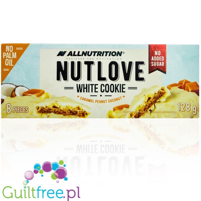 AllNutrition NutLove White Cookie, Peanut, Caramel & Coconut no added sugar cookies