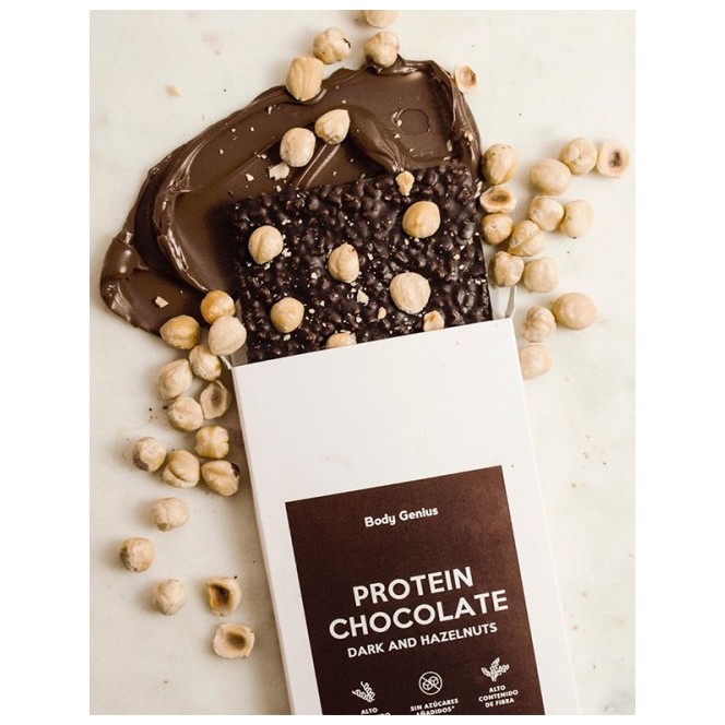 My Body Genius Sugar free protein chocolate Dark & Hazelnuts 150 g
