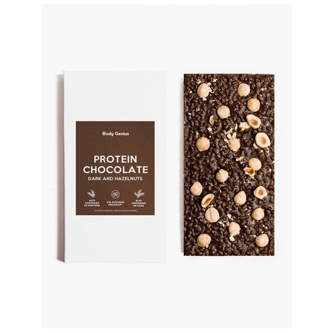 My Body Genius Sugar free protein chocolate Dark & Hazelnuts 150 g