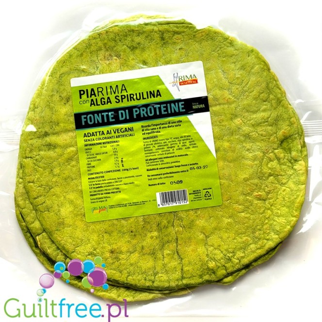 Rima Piarima Alga Spirulina - wegańskie tortille niskowęglowodanowe z algmi i spiruliną