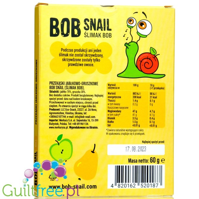 Bob Snail Fruit Apple & Pear snack with no added sugar
