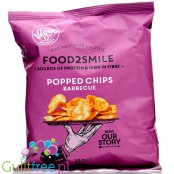 Foods2Smile Popped Chips Barbecue - Baked protein crisps with reduced fat *, BBQ flavor