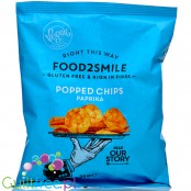 Food2Smile Popped Chips Paprika - wegańskie paprykowe chipsy białkowe, niskotłuszczowe