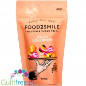 Food2Smile Jolly Lollipops - bezglutenowe wegańskie lizaki bez cukru, mix 3 smaków